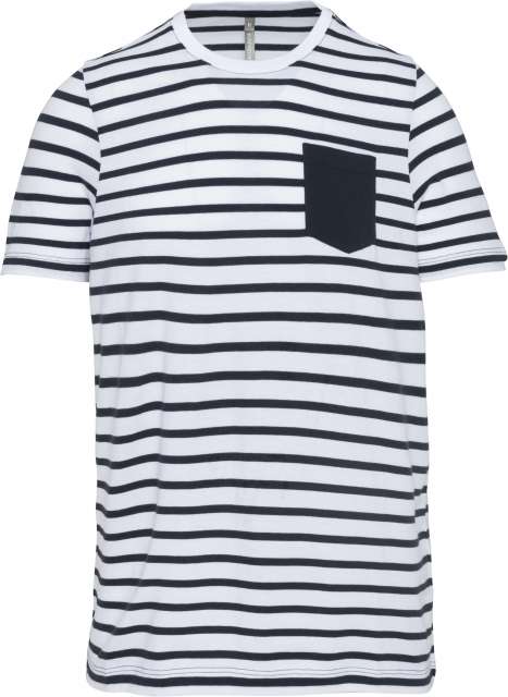 Kariban Kids' Striped Short Sleeve Sailor T-Shirt With Pocket bedrucken