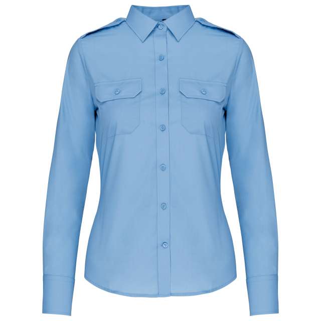 Kariban Ladies’ Long-Sleeved Pilot Shirt bedrucken