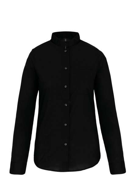Kariban Ladies' Long-Sleeved Mandarin Collar Shirt bedrucken