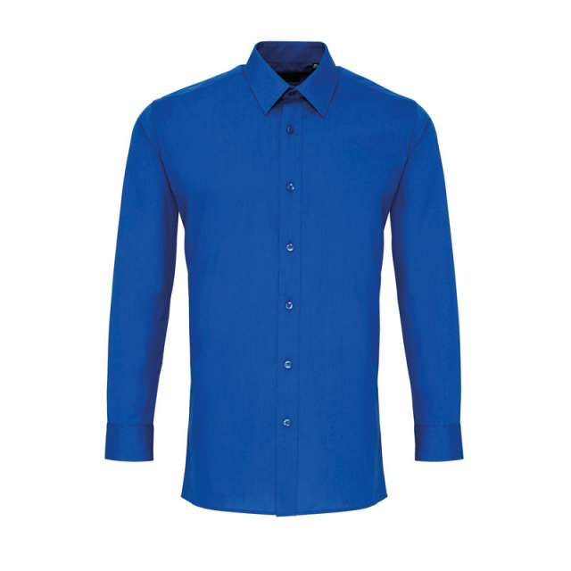 Premier Men’s Long Sleeve Fitted Poplin Shirt bedrucken
