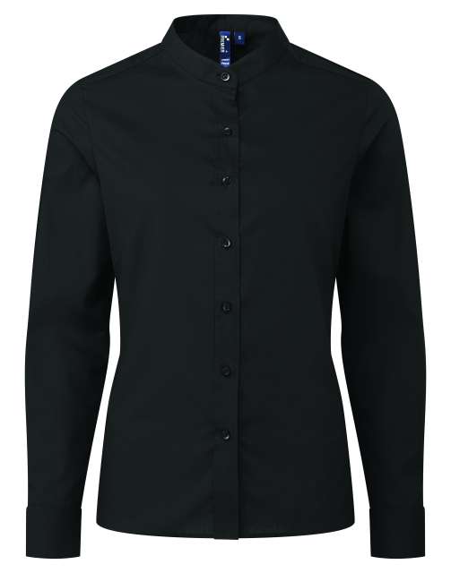 Premier Women’s Banded Collar 'grandad' Shirt bedrucken