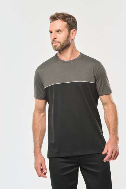Designed To Work Unisex Short Sleeve Two-Tone T-Shirt bedrucken