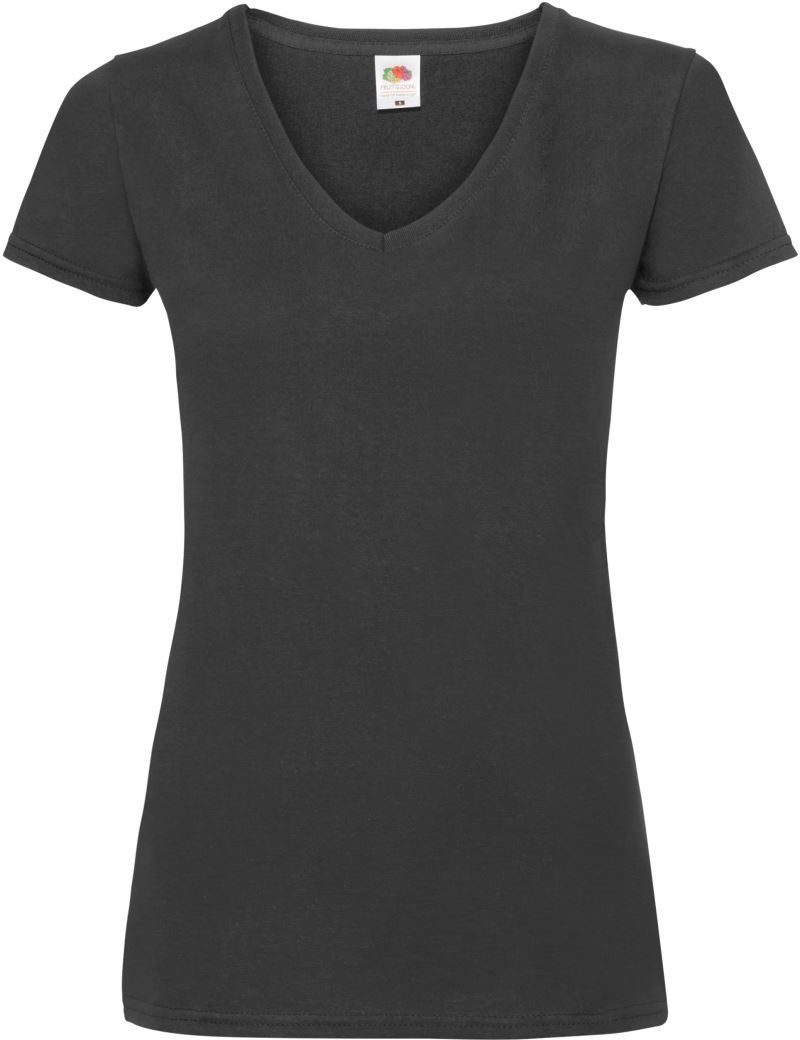 Fruit of the Loom Damen V-Ausschnitt T-Shirt Lady-Fit Valueweight V-Neck T bedrucken