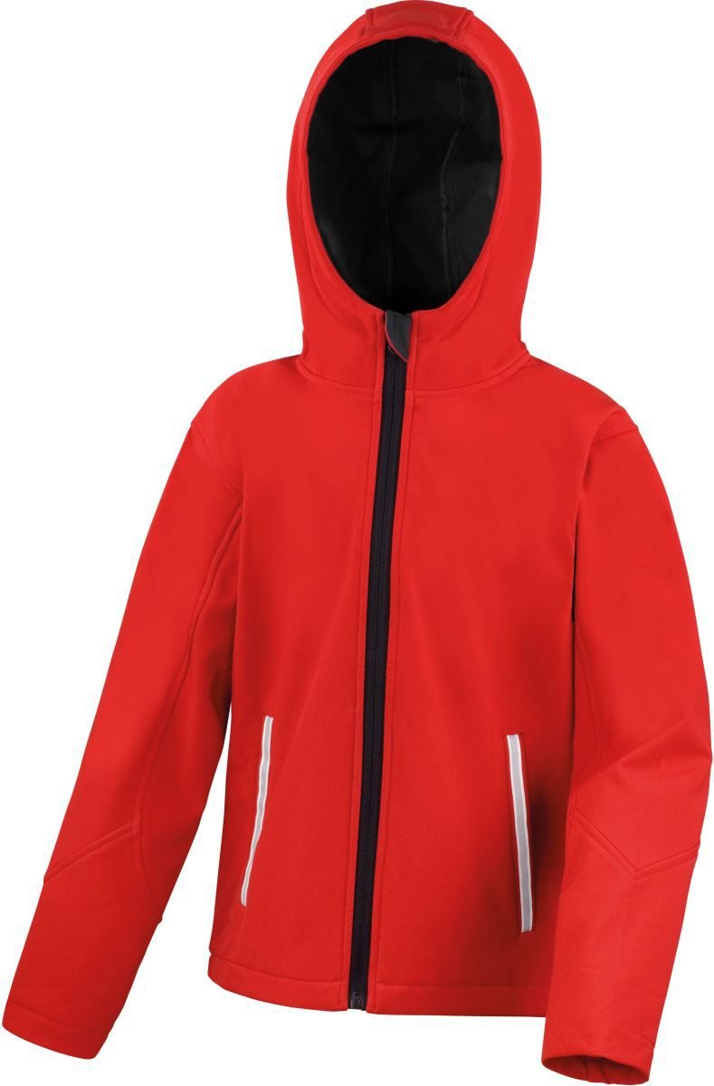 Result Kinder 3-Lagen Softshell Kapuzen Jacke R 224JY bedrucken