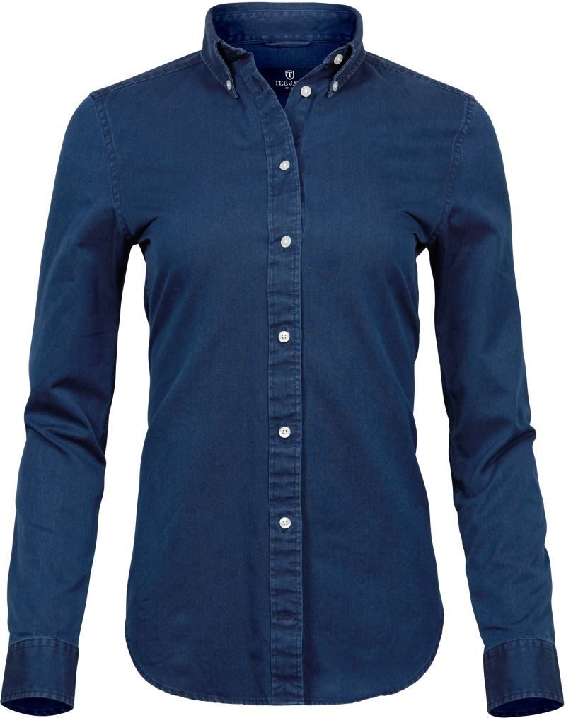 Tee Jays Denim Twill Bluse langarm TJ 4003 bedrucken