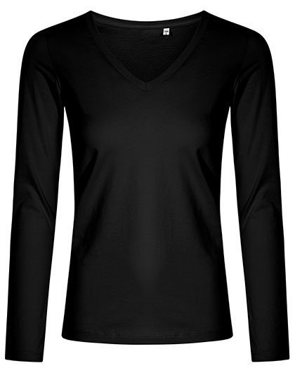 X.O by Promodoro Women´s V-Neck T-Shirt Long Sleeve 1560 bedrucken