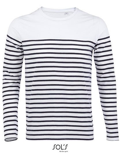 SOL´S Men´s Long Sleeve Striped T-Shirt Matelot 03099 bedrucken