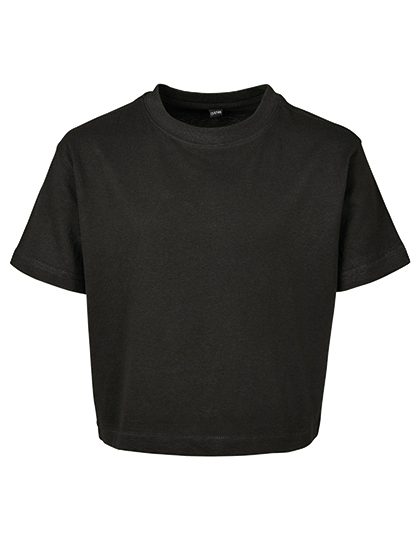 Build Your Brand Girls Cropped Jersey Tee BY114 bedrucken