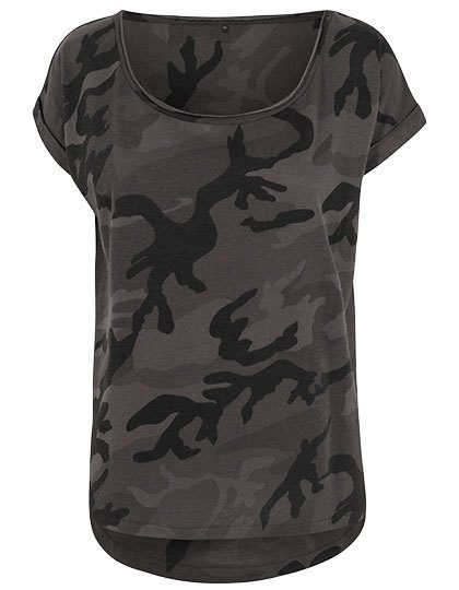 Build Your Brand Ladies Camo Tee BY064 bedrucken