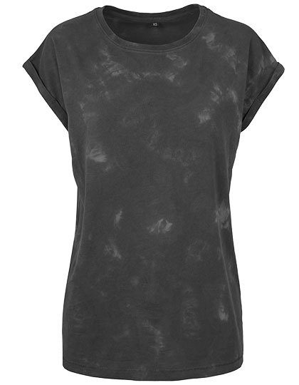 Build Your Brand Ladies Batik Dye Extended Shoulder Tee BY055 bedrucken