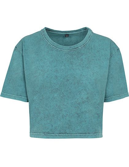 Build Your Brand Ladies´ Acid Washed Cropped Tee BY054 bedrucken