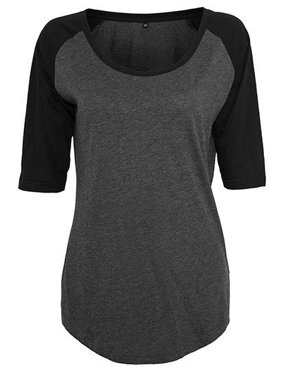 Build Your Brand Ladies´ 3/4 Contrast Raglan Tee BY022 bedrucken