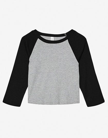 Bella+Canvas Women´s Micro Rib 3/4 Raglan Baby Tee 1200 bedrucken