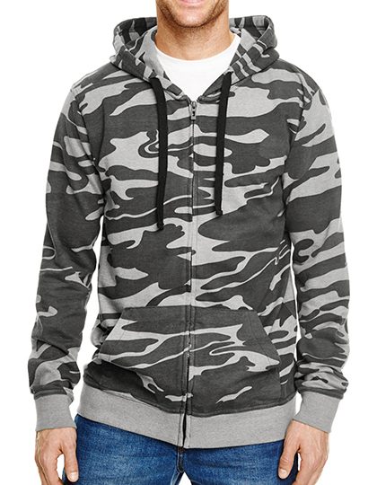 Burnside Full Zip Camo Hooded Sweat Jacket 8615 bedrucken