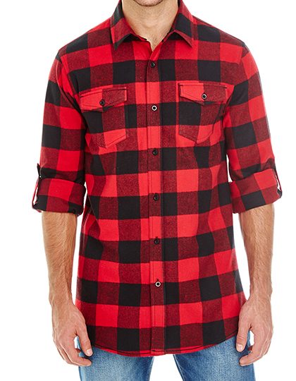 Burnside Woven Plaid Flannel Shirt 8210 bedrucken