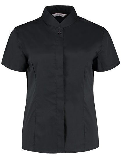 Kustom Kit Women´s Tailored Fit Shirt Mandarin Collar Short Sleeve KK736 bedrucken