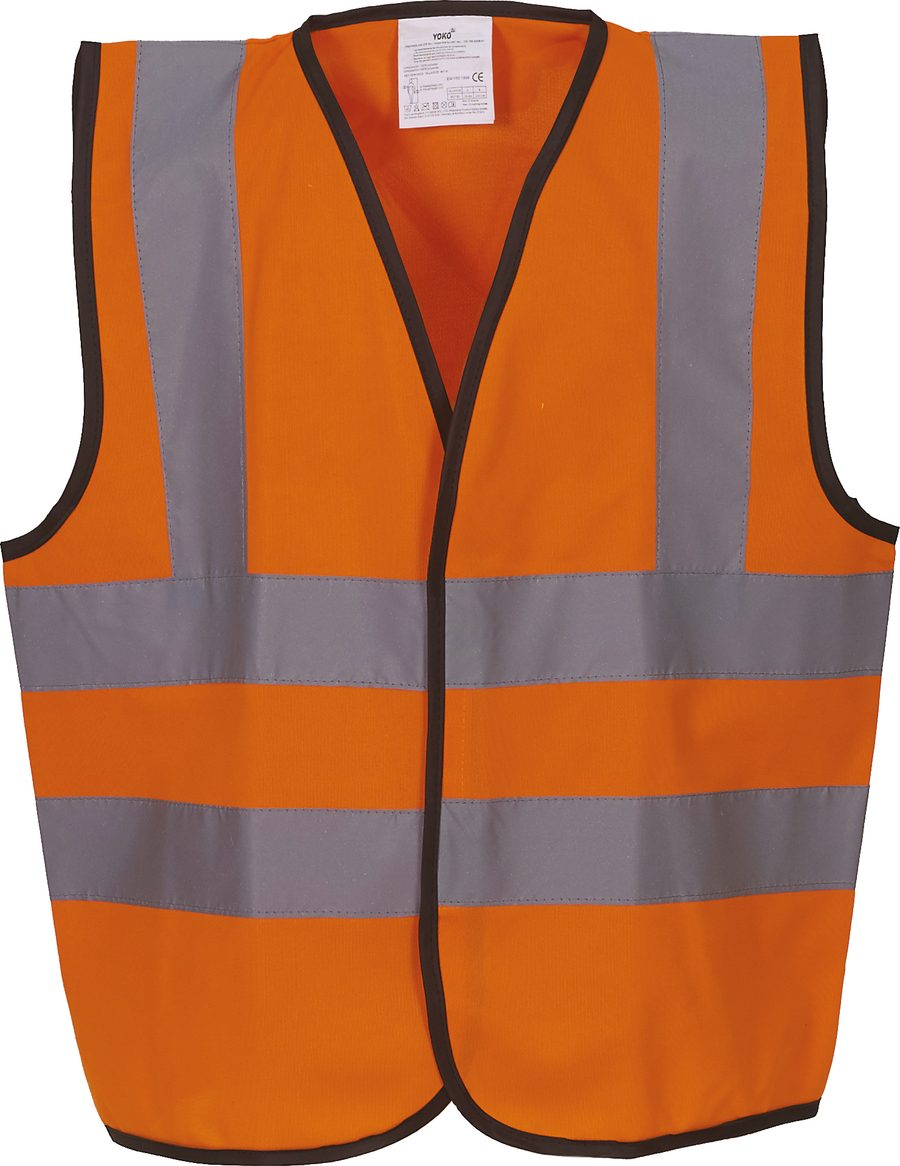 Yoko Kids' Hi-Vis Waistcoat HVW100CH bedrucken